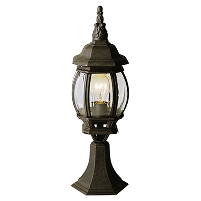 Trans Globe Lighting 4070 BK 1 Light Post Lantern in Black